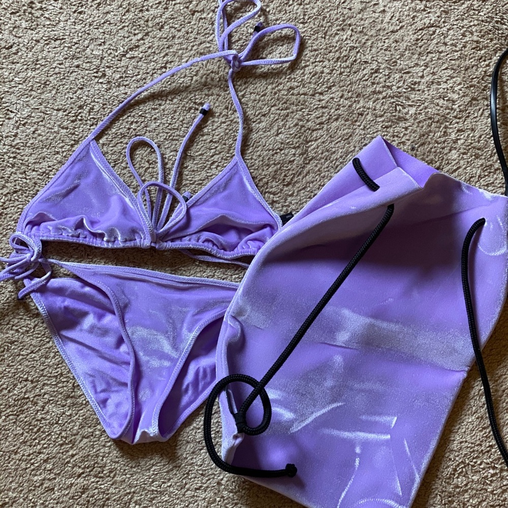 Triangl Bathingsuit Purple Velvet Raya Swimsuit
